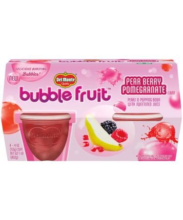 Del Monte Bubble Fruit Snack Cup, Pear Berry Pomegranate, 4 Ounce (Pack of 4)