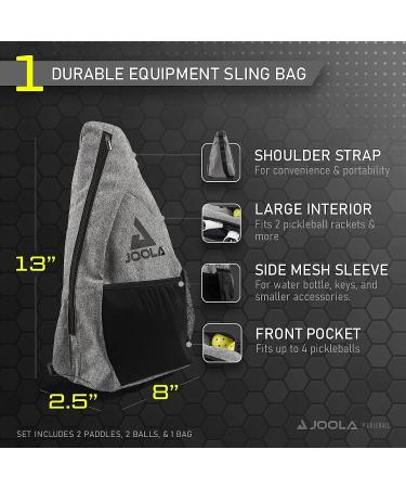 JOOLA Essentials Pickleball Paddles Set - 2 Rackets, 2 Balls, Sling Bag - Fiberglass Surface, Polypropylene Core - Buy Online on SooperMarket.com