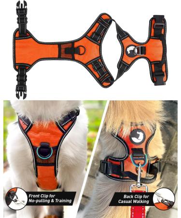 Joytale Large Dog Harness - Reflective Soft Padded Adjustable & Breathable with Control Handle - Ideal for Large Dogs Orange (1 Pack) - Buy Online on SooperMarket.com