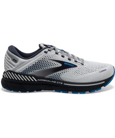 Brooks Adrenaline GTS 22 Men's Sneakers - Textile Lining, Synthetic Sole, Soft Cushioning - 10.5 Wide Oyster/India Ink/Blue - Buy Online on SooperMarket.com