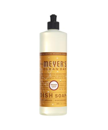 MRS. MEYER'S CLEAN DAY Liquid Dish Soap Biodegradable Formula Limitd Edition Orange Clove 16 fl. Oz