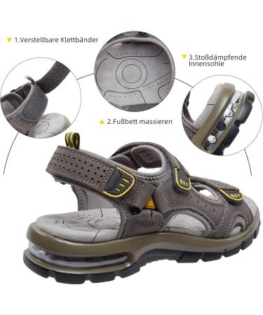 Outpro Men's Waterproof Outdoor Sports Sandals - Lightweight Leather Trekking & Hiking Sandals with Velcro Fastener - Size 45 EU - Perfect for Summer Adventures - Buy Online on SooperMarket.com