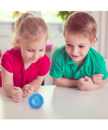 Relaxdays Hedgehog Ball Set of 12 - Colorful LED Bouncy Balls for Kids - 4 Flashing Colors 6.5 cm - Buy Online on SooperMarket.com