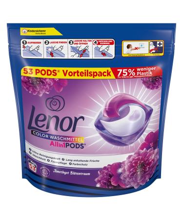Lenor Color Detergent Pods All-in-1 53 wash loads Lenor Amethyst Flower Dream with Ultra Cleaning Power 53 pieces (1 pack)