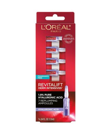 L'Oreal Paris Revitalift Derm Intensives Hyaluronic Acid Serum Ampoules | Anti-Aging Skin Replumping - 7 Day Boost (Pack of 7 - Buy Online on SooperMarket.com