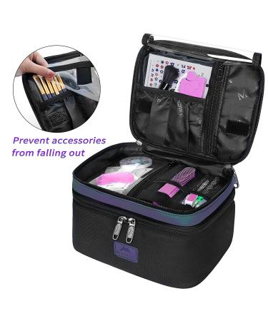 Women's Nail Polish Carrying Case - Holds 30 Bottles, Water Resistant Double Layer Organizer for Manicure Accessories - Black - Buy Online on SooperMarket.com