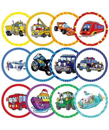 120 Pcs Toilet Targets for Boys Potty Training Flushable Targets Boys Pee Targets Color Paper Tinkle Targets for Boys Safe to Use (Transportation Style)