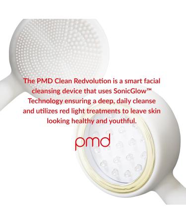 PMD Clean Redvolution - Smart Facial Cleansing Device with Silicone Brush & Red Light Therapy for Smoother Skin Fine Lines Reduction & Firming - Face & Body Care - Buy Online on SooperMarket.com