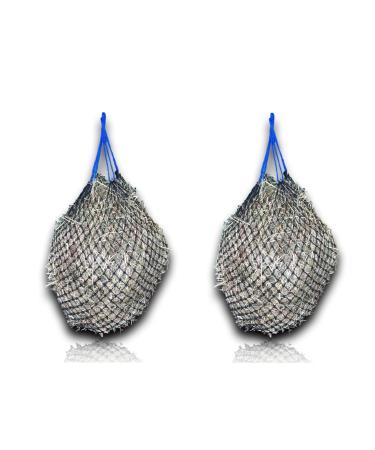 2x Heunetz horses Extra tightly mesh + 2x free carabiner species -appropriate feeding improved digestion & well -being of the animals hay grass food straw feeding network Heusack 4.5 kg filling weight 2x dark blue