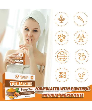 Turmeric Face & Body Soap Bar - Natural Acne Treatment & Scar Fading - 4 Oz Made in USA - Buy Online on SooperMarket.com