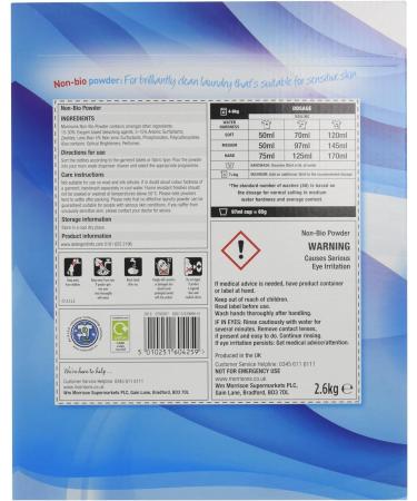 Morrisons Non Bio Laundry Powder 2.6kg - Buy Online on SooperMarket.com
