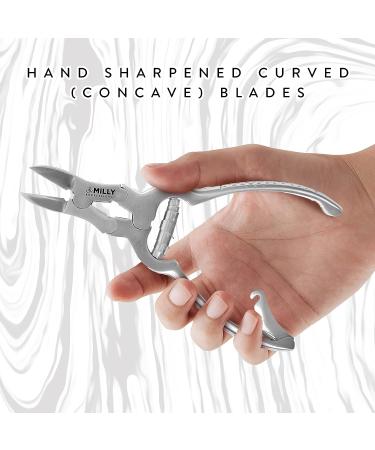 MILLY German Steel Professional Toenail Clippers for Thick and Hard Toenails - Heavy-Duty Hammer Forged Design (Silver) - Buy Online on SooperMarket.com