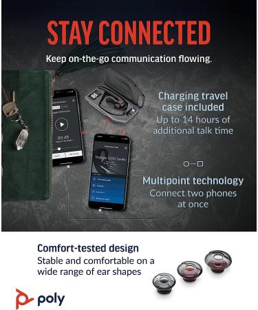 Plantronics Poly Voyager 5200 UC Wireless Headset & Charging Case - Bluetooth Headset with Noise-Canceling Mic - Amazon Exclusive - Buy Online on SooperMarket.com