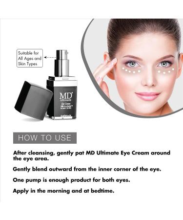 MD Ultimate Eye Cream - Reduce Dark Circles, Puffiness, and Wrinkles | Enriched with Collagen, Peptides, and Shea Butter for Firmness and Moisturization - Buy Online on SooperMarket.com