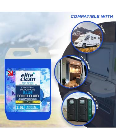 Elite Clean Caravan and Motorhome Toilet Cleaner | 2.5L Blue | Chemical Cleaning Fluid | 2.5L Pink Rinse Fluid Solution Cleaner | Motorhomes | Eco-Friendly | Formaldehyde Free - Buy Online on SooperMarket.com