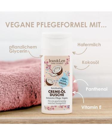 Jean & Len Cream Oil Shower Rich Organic Oat Milk & Coconut Oil 50 ml - Buy Online on SooperMarket.com