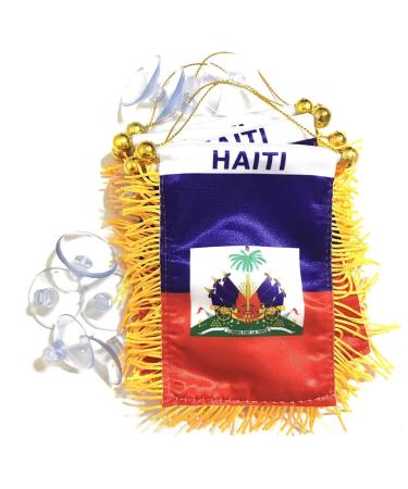 PRK 14 Haitian Haiti Flags for Cars Automobiles Home Sticks to Glass Quality & Value Bondye Bon (1)