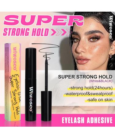 Super Strong Hold Lash Glue - Waterproof Black Eyelash Adhesive for Strip & Cluster Lashes | Fast Drying 5ml - Wiwoseo - Buy Online on SooperMarket.com