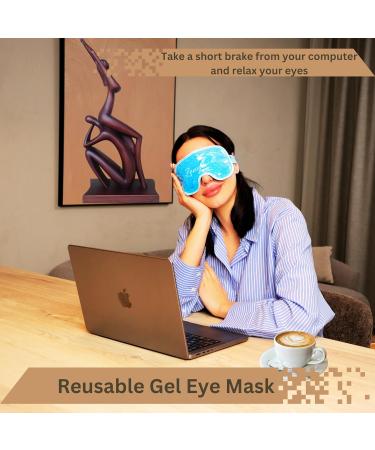 ZENYA Cooling Eye Mask - Reusable Hot Cold Therapy Gel for Puffy Eyes, Hayfever Relief, Migraine, Sinus Pain - Blue - Buy Online on SooperMarket.com