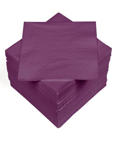 HEKU 100 single-colored napkins 3-layer 33x33cm i Uniform quality for events & gastronomy I practical 5-pack I highly absorbent and stylish purple