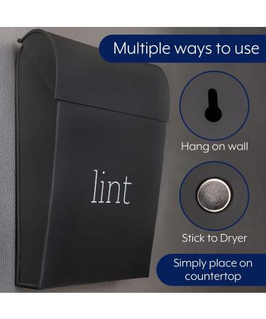 AuldHome Enamelware Lint Holder Bin - Black | Modern Farmhouse Laundry Room Decor for International Shipping - Buy Online on SooperMarket.com