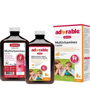 Wampole Duo Adult Multivitamins Liquid and Adorable Kids Multivitamins Liquid 2 x 350 ml - Buy Online on SooperMarket.com
