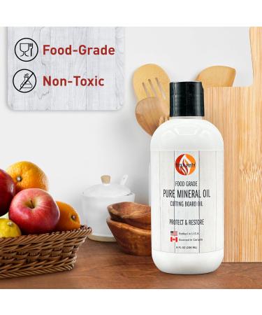 Torch Paste Mineral Oil for Wood Burned Crafts - Food Grade Conditioner for Cutting Boards & Charcuterie Boards - 8 oz - Perfect for Kitchen Utensils - Buy Online on SooperMarket.com