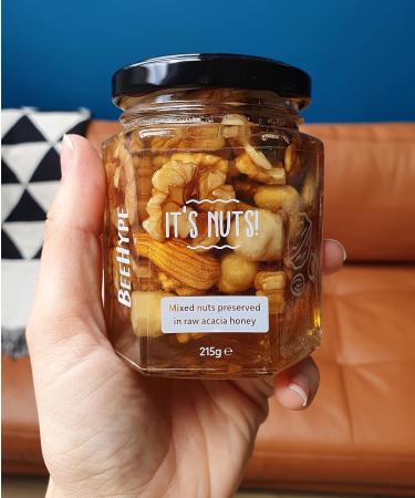BeeHype - It's Nuts! Mixed Nuts in Pure Raw Acacia Honey with Natural Enzymes Vitamins Minerals Antioxidants and 14g of Protein Per Jar 6 x 215g It's Nuts! Pack of 6 - Buy Online on SooperMarket.com