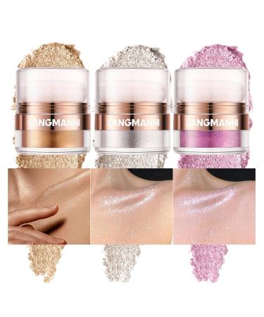 AKARY Silver Shimmer Powder Highlighter | Intense Glow Illuminator Makeup | High Impact Dewy Finish (0.25 oz - Buy Online on SooperMarket.com