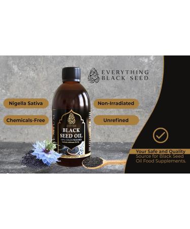 Everything Black Seed Black Seed Oil (Nigella Sativa Black Cumin) 100% Cold Pressed 3X Thymoquinone- Glass Bottle (8.5oz/250ml) - Buy Online on SooperMarket.com