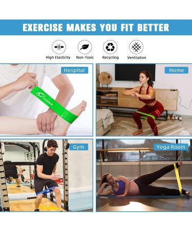 Set of 5 Resistance Loop Exercise Bands for Home Gym Workouts - Elastic Workout Bands for Strength Training - Fitness Accessories for Women and Men - Buy Online on SooperMarket.com