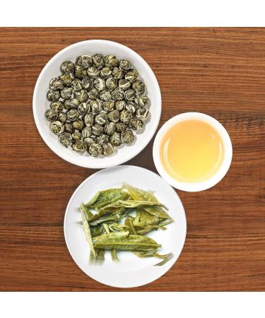 Jasmine Dragon Pearls 50g Loose Leaf Green Tea - Natural Hand Rolled Jasmine Green Tea with Floral Scent and Tonic Effects - MQUPIN - Buy Online on SooperMarket.com