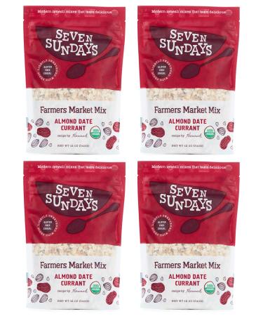 Seven Sundays Organic Farmers Market Muesli| Certified Organic | Gluten Free Certified | No Added Sugar | Non-Gmo | Vegan | 12 Ounce - Pack of 4 Organic Farmer's Market Mix 12 Ounce (Pack of 4)