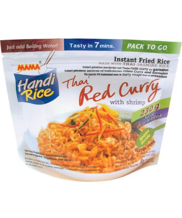 MAMA - Instant Rice Red Curry Shrimp - Multipack (10 X 80 GR) Red Curry Shrimp 80 g (Pack of 10)
