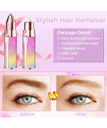 Facial Hair Removal for Women - Flawless Touch Hair Remover & 2 in 1 Trimmer with LED Light - Rechargeable Epilator for Peach Fuzz, Lips, Chin, Arms - Buy Online on SooperMarket.com