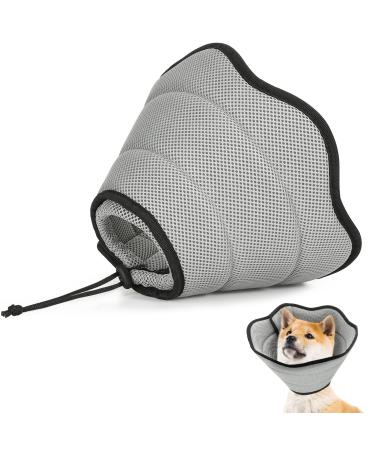 VavoPaw Dog Cat Cones Recovery Collar Soft Mesh Elizabethan Collar Breathable Dog Surgery Recovery Collar E-Collars for Dogs After Surgery Dog and Cat Protective Cone for Recovery M Gray Gray Medium