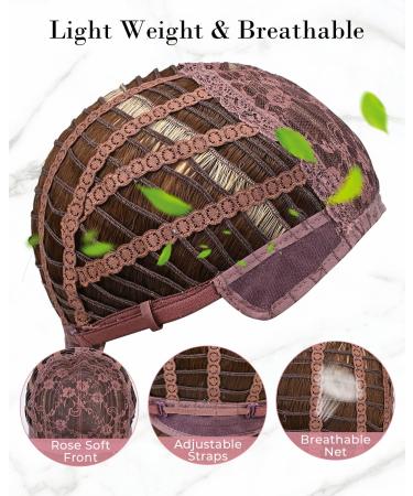 REECHO 11 Short Brown Bob Wig with Bangs - Synthetic Replacement Hair for Women - Chocolate Brown with Blonde Highlights - 11 Inch - Buy Online on SooperMarket.com
