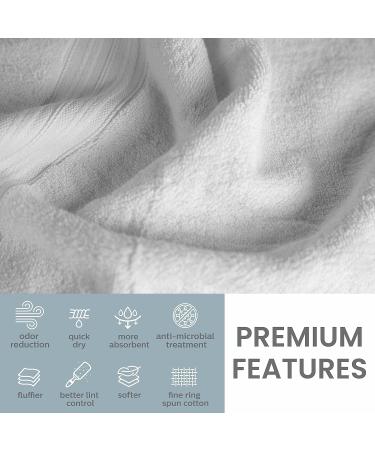 Bennett and Shea 12-Piece Luxury Washcloths - Odor Resistant Anti-Microbial Bath Towels - 13 x 13 Premium, Highly Absorbent, Quick Dry, Extra Soft Towel Set in Bright White - Buy Online on SooperMarket.com