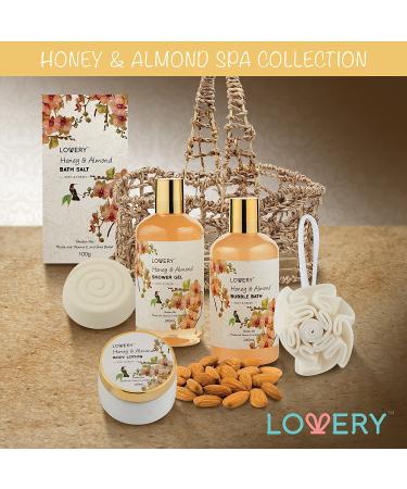 Luxury Home Spa Gift Basket - Honey & Almond Scent | Bath & Body Set for Men & Women - Buy Online on SooperMarket.com