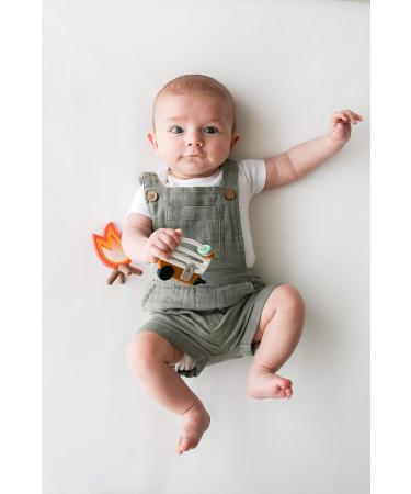 Lucy Darling Little Camper Baby Teething Toy - BPA Free Silicone Chew Toy for 0-6 & 0-12 Months - Soothes Gums, 2-in-1 Pacifier & Teether - Buy Online on SooperMarket.com