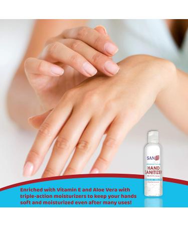 Sanit Moisturizing Hand Sanitizer Gel 70% Alcohol - 2 Pack 4 oz - Made in USA - Kills 99.99% Germs with Vitamin E and Aloe Vera - Fresh Scent Soothing Formula - Buy Online on SooperMarket.com