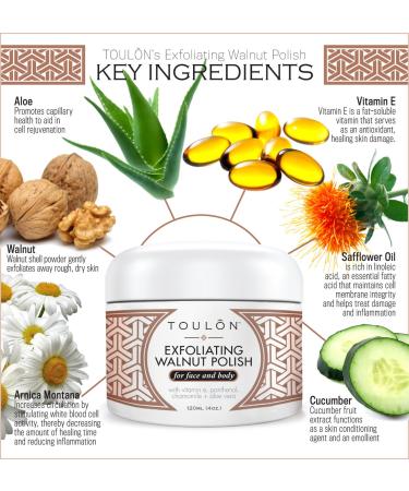 Natural Walnut Exfoliating Face Scrub for Men and Women - Facial and Body Exfoliator for Acne and Blackhead Treatment - Buy Online on SooperMarket.com