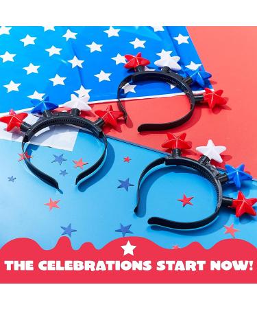 JOYIN 3 Pcs Patriotic LED Headbands - Light Up American Flag Star Headband for 4th of July - Red Blue White Accessories for Women Men - Buy Online on SooperMarket.com