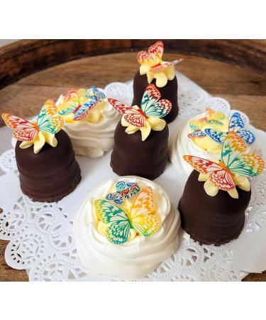 Pre-Cut Beautiful Colourful Butterflies B Mixed Size Edible Wafer Paper Cupcake Toppers Cake Decorations Birthday Party Multicoloured Rainbow Butterfly (54) - Buy Online on SooperMarket.com