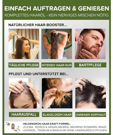 Heldengr n Organic Rosemary+ Hair Oil | High-Dose Stimulates Hair Growth | Hair Loss Solution with Jojoba & Rosemary Oil | 50 ml (1 Pack) - Buy Online on SooperMarket.com