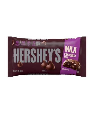 HERSHEY'S Milk Chocolate Baking Chips, Bulk Gluten Free, 11.5 oz Bags (12 Count) Milk Chocolate Chips, 11.5 Oz Bags (Pack of 12)