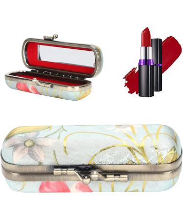 Shop Vintage Embroidery Lipstick Gloss Case | Portable Lipstick Holder with Mirror | Stylish Cosmetic Storage Set - Buy Online on SooperMarket.com