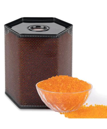 1500Gram(3.3 LBS)Reusable Orange Indicating Silica Gel Desiccant Beads Canister for Moisture Control Rechargeable Silica Gel Beads with Cobalt Chloride Free 1500Gram Silica Gel Canister