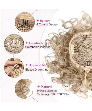 REECHO Messy Bun Hair Piece - Large Curly Wave Updo Hairpiece - Dark Ash Blonde - Buy Online on SooperMarket.com