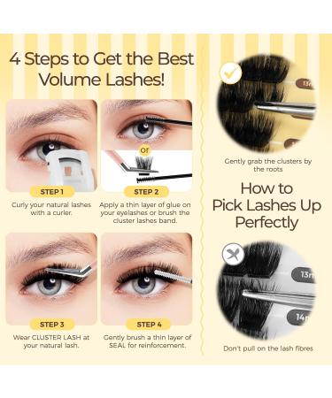 LASHVIEW Volume Lash Extension Clusters | 9-18mm D Curl Fluffy DIY Lashes for At-Home Use | International Shipping Available - Buy Online on SooperMarket.com